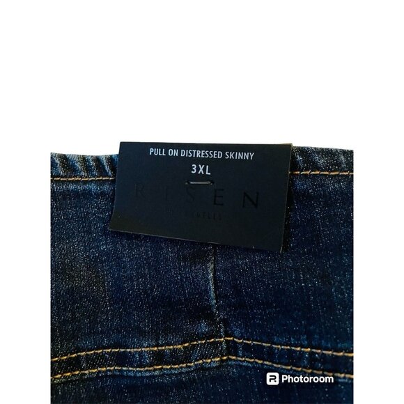 Risen High Rise Pull On Distressed Size 3XL Stretch USA Made NWT - Picture 6 of 10